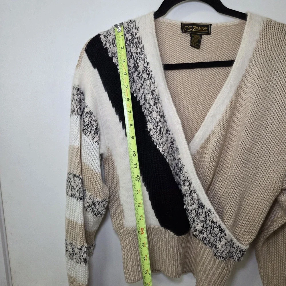 Cezanne Knit‎ Surplice Wrap Sweater Womens Medium Angora Blend